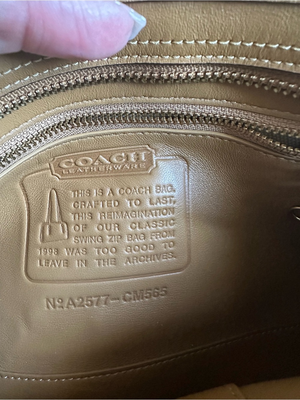 Coach Tan Leather Double-Strap Swing Bag - Picture 3 of 9